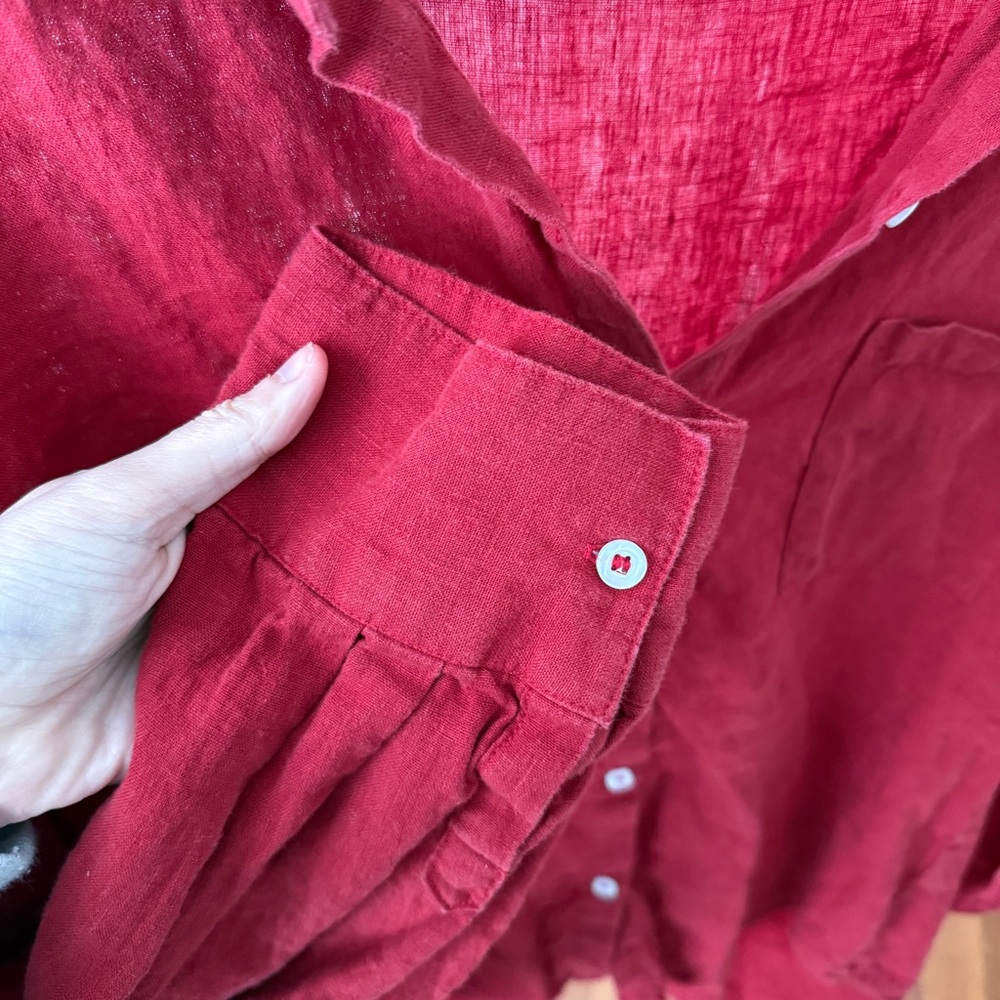 PARKE Oversized Boyfriend Linen Button Down - Picture 7 of 11